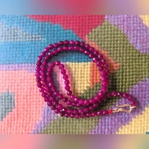 14k Ruby Beaded Necklace